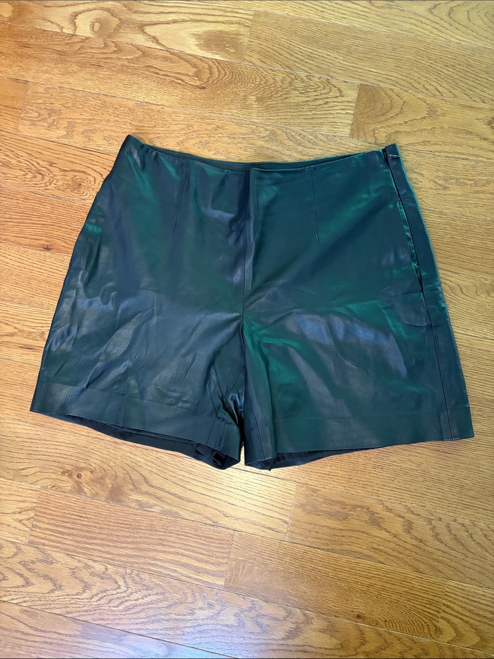 Vince Black High-Waist Leather Shorts with Pockets